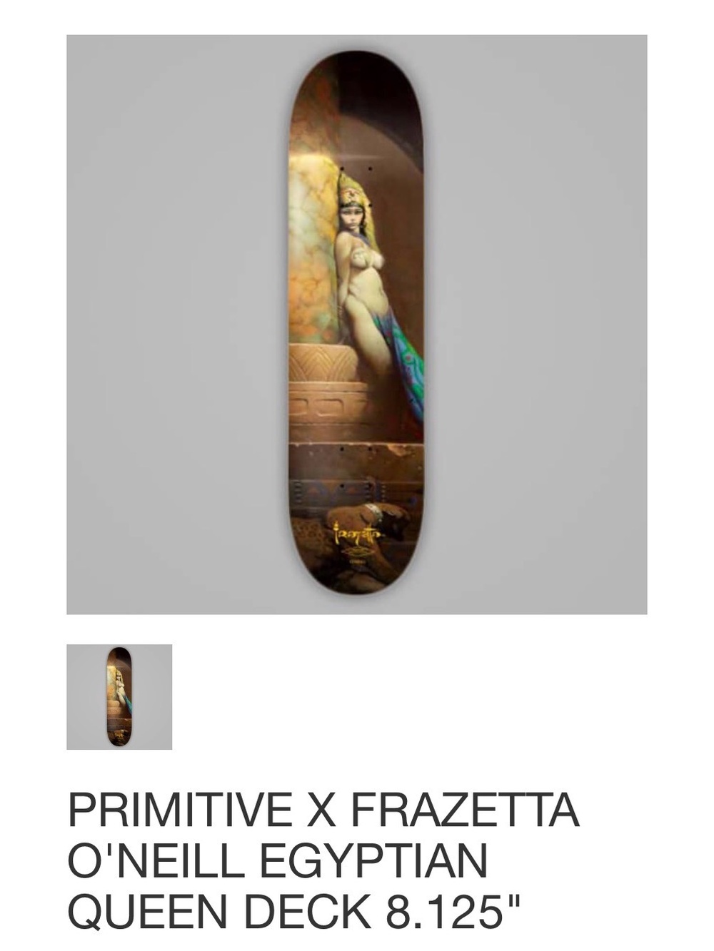 Egyptian Queen Graphic Skateboard Deck - Brown & Teal Artwork